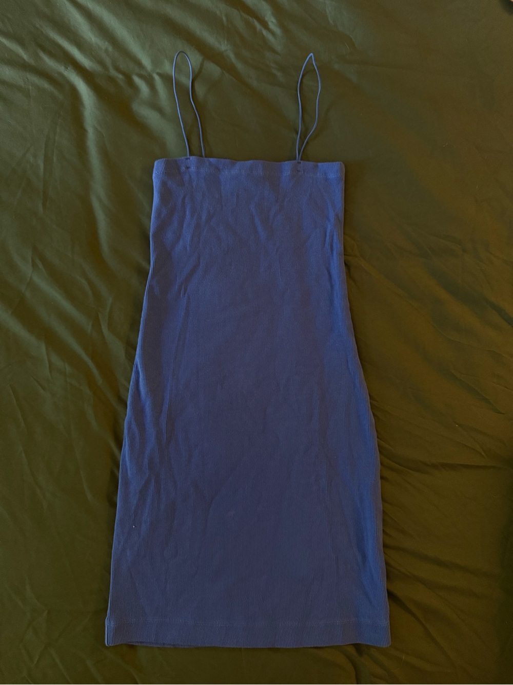 Zara Royal Blue Ribbed Bodycon Dress